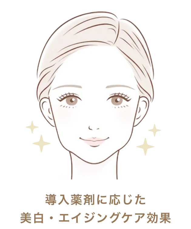 導入薬剤に応じた美白・エイジングケア効果