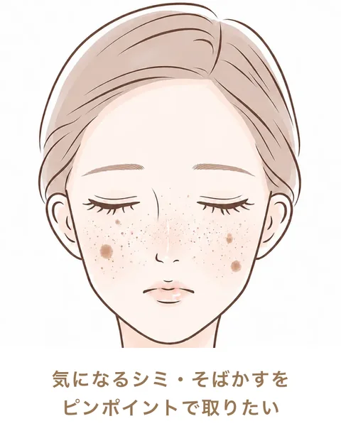 気になるシミ・そばかすをピンポイントで取りたい