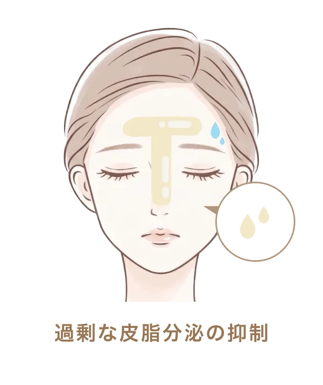 過剰な皮脂分泌の抑制