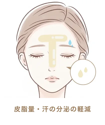 皮脂量・汗の分泌の軽減